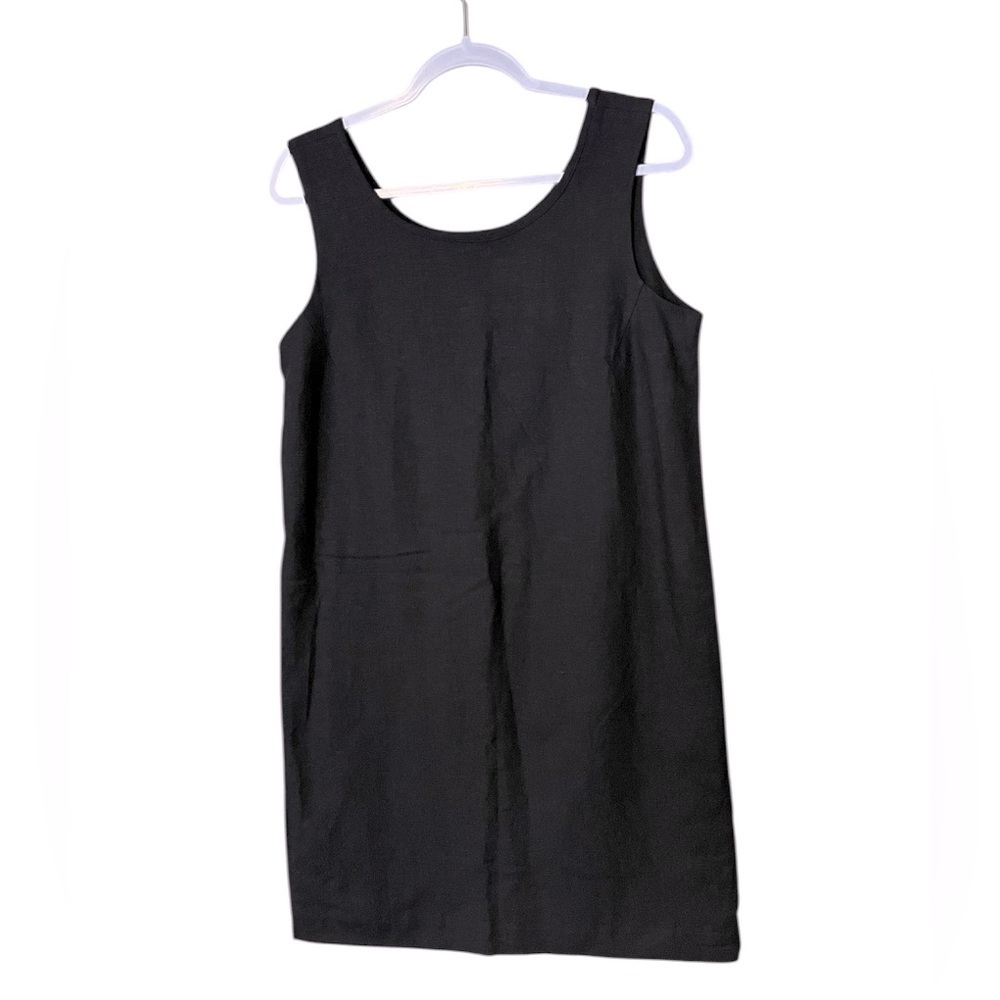 Vintage Express Tailleur Linen Black Mini Tank Dress